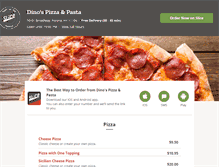 Tablet Screenshot of dinospizzapasta.com